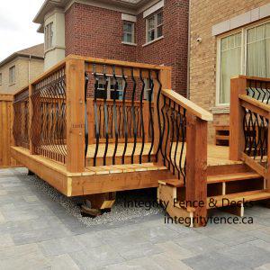 Pressure Treated Deck with Metal Pickets