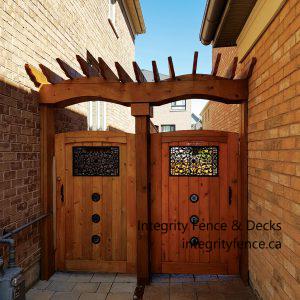 Upgraded Cedar Gate with Pergola and Large & Small Inserts